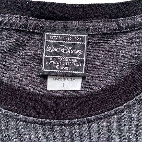 Vintage Walt Disney Authentic Clothing Mickey Mouse Outline T-Shirt Gray, Size L - Picture 2 of 6